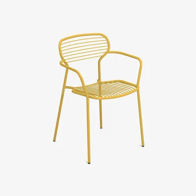 Made in Design Apero Stackable armchair - / Steel by Emu Yellow