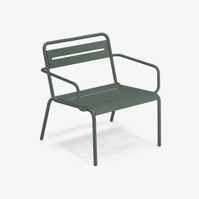 Made in Design Star XL Stackable low armchair - / L 118 cm - Aluminium by Emu Green