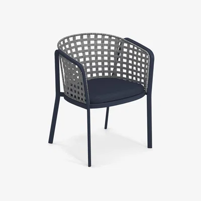 Made in Design Carousel Armchair - / Synthetic rope & metal by Emu Blue/Grey