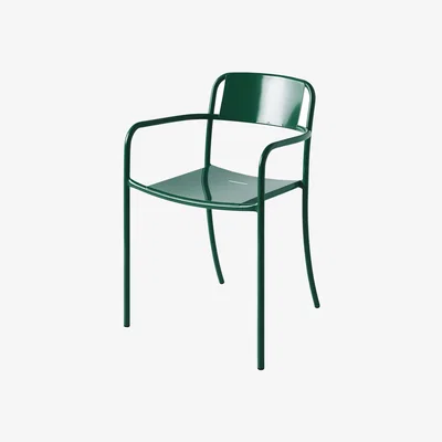 Made in Design Patio Stackable armchair metal green / Sheet metal - Tolix