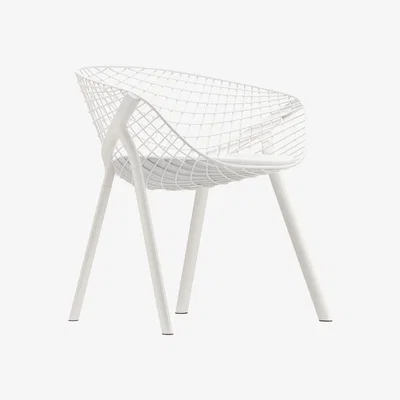Made in Design Kobi Armchair - Metal / Small cushion by Alias White