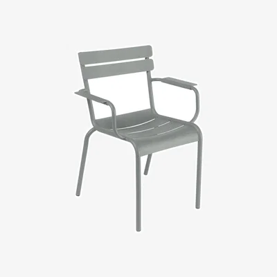 Made in Design Luxembourg Stackable armchair metal grey / Aluminium - Fermob