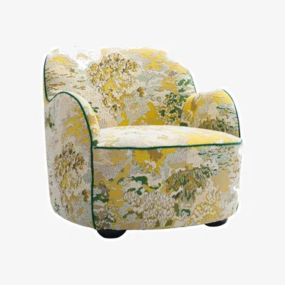 Made in Design Celeste Padded armchair textile yellow green - POPUS EDITIONS