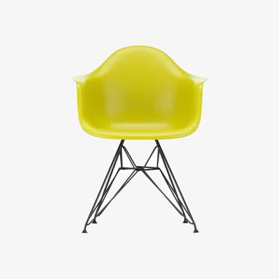 Made in Design Armchair RE DAR - Eames Plastic Armchair plastic material / (1950) - Black legs / Recycled - Vitra
