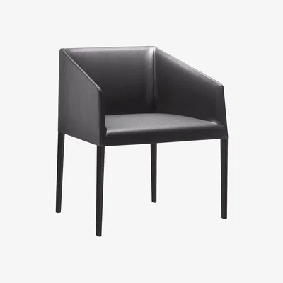 Made in Design Saari Padded armchair - Leather by Arper Black