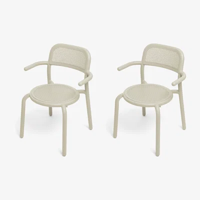 Made in Design Toní Stackable armchair - / Set of 2 - Perforated aluminium by Fatboy Beige