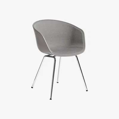 Made in Design About a chair AAC26 Padded armchair - / Front fabric & metal legs by Hay Grey