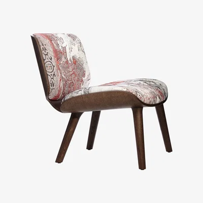 Made in Design Nut Lounge Low armchair by Moooi Red/Natural wood