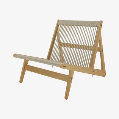 Made in Design MR01 Initial Lounge armchair - / Oak & rope by Gubi Beige/Natural wood