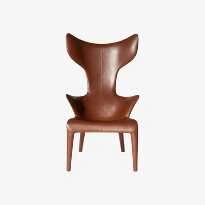 Made in Design Lou Read Armchair - Leather armchair by Philippe Starck by Driade Brown