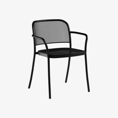 Made in Design Café Stackable armchair metal black - Emu