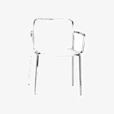Made in Design Stackable armchair Audrey plastic material Polished aluminium structure - Kartell