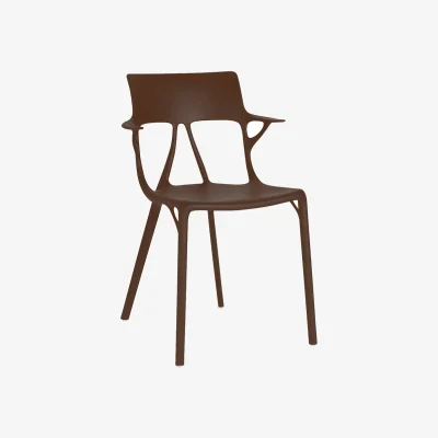 Made in Design A.I Armchair plastic material brown / Designed by artificial intelligence - 100% recycled - Kartell