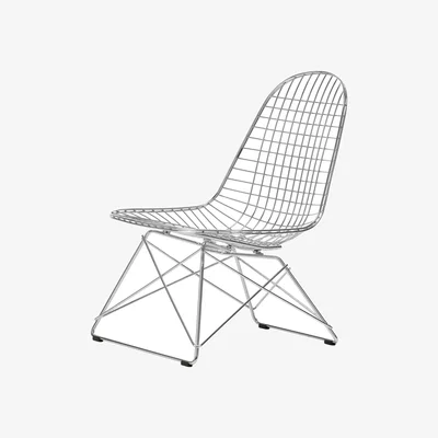 Made in Design Wire Chair LKR Lounge armchair silver metal / Charles & Ray Eames, 1951 - Vitra