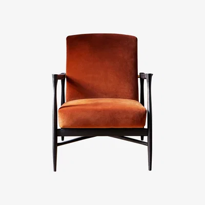 Made in Design Floating Padded armchair - / Velvet by RED Edition Orange/Black