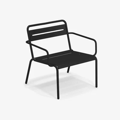 Made in Design Star XL Stackable low armchair - / L 118 cm - Aluminium by Emu Black
