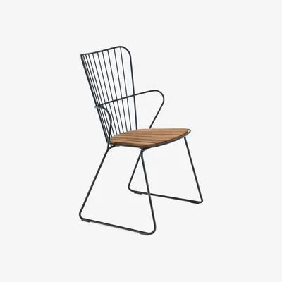 Made in Design Paon Armchair - / Metal & bamboo by Houe Black/Natural wood
