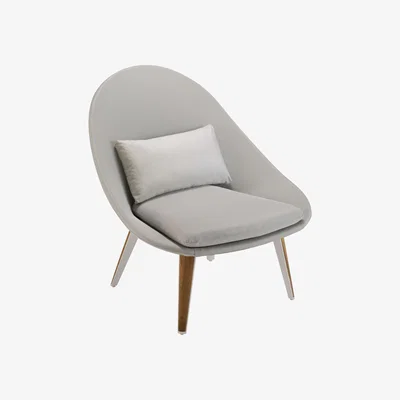Made in Design Vanity Low armchair - Fabric & teak by Vlaemynck Grey