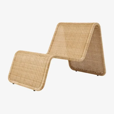 Made in Design P3 Low armchair cane & fibres beige / Hand-woven Rattan - Reissue 1964 - Gubi