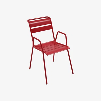 Made in Design Monceau Bridge armchair - Metal by Fermob Red