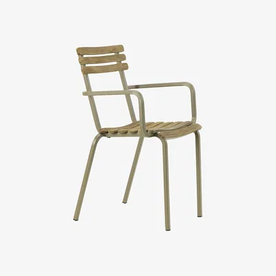 Made in Design Laren Stackable armchair natural wood / Furniture glide Teak - Ethimo