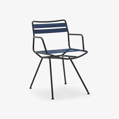 Made in Design Dan Armchair textile blue / Elastic straps - Zanotta