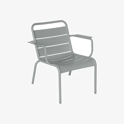 Made in Design Luxembourg Lounge armchair metal grey / Low seat - Fermob