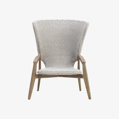 Made in Design Knit Low armchair - / High backrest - Synthetic rope by Ethimo Beige