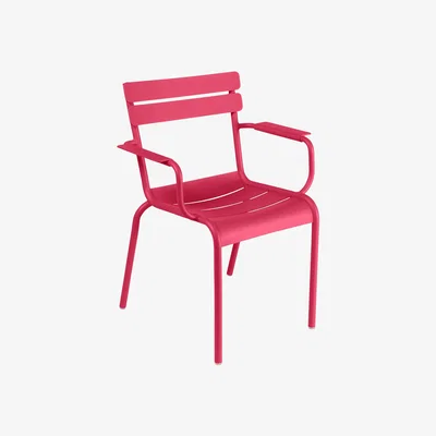 Made in Design Luxembourg Stackable armchair - / Aluminium by Fermob Pink