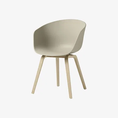 Made in Design About a chair AAC22 Armchair - Plastic & wood legs by Hay Green/Natural wood