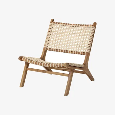 Made in Design Keila Low armchair cane & fibres beige natural wood / Teak & Rattan - Bloomingville