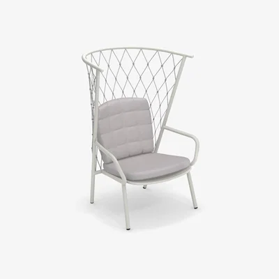 Made in Design Nef Low armchair - / Backrest H 125 cm by Emu White