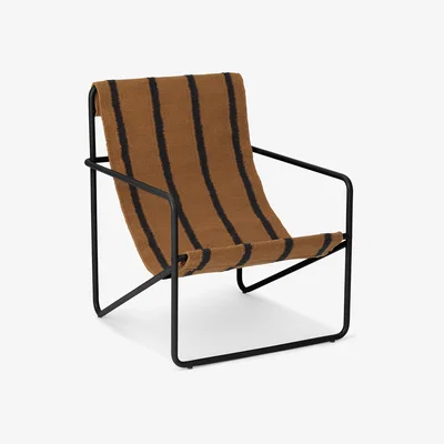 Made in Design Desert Children armchair - / Black base - Recycled plastic bottles by Ferm Living Brown/Black