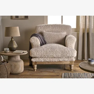 Nkuku Nkuku Otas Teddy Cotton Armchair | Chairs Stools & Benches | Off White