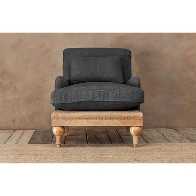 Nkuku Nkuku Abe Linen Armchair | Furniture | Black & Brown | 90 x 80 x 90 cm