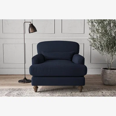 Nkuku Nkuku Deni Armchair | Make To Order | One Size | Brera Linen Indigo