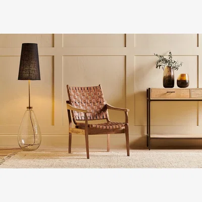Nkuku Nkuku Adembi Woven Leather Armchair | Chairs Stools & Benches | Natural