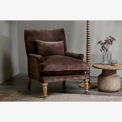 Nkuku Nkuku Nalla Velvet Armchair | Chairs Stools & Benches | Mocha