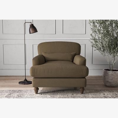 Nkuku Nkuku Deni Armchair | Make To Order | One Size | Brera Linen Chestnut