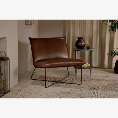 Nkuku Nkuku Kashvi Oversized Leather Lounger | Chairs Stools & Benches | Chocolate Brown
