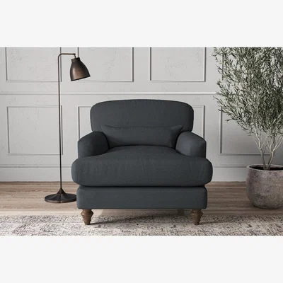 Nkuku Nkuku Deni Armchair | Make To Order | One Size | Recycled Cotton Thunder