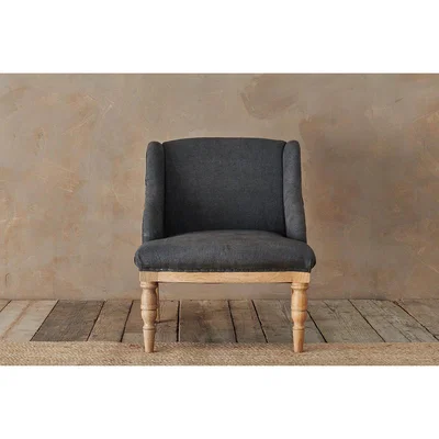 Nkuku Nkuku Elbu Linen Armchair | Furniture | Grey | 75 x 60 x 66 cm