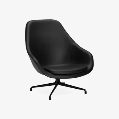 Nordic Nest HAY About a Lounge AAL91 lounge chair Leather black black aluminium frame