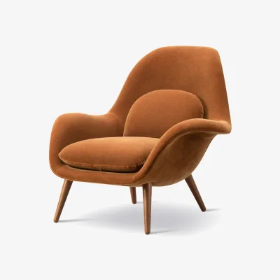 Nordic Nest Fredericia Furniture Swoon armchair Grand mohair 2103-smoked oak
