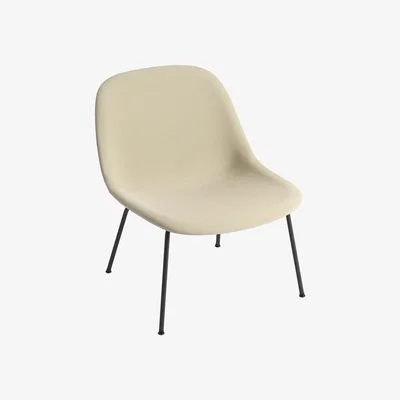 Nordic Nest Muuto Fiber Lounge armchair with steel legs Steel cut Trio 236-Anthracite