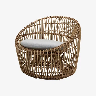 Nordic Nest Cane-line Nest Round armchair Cane-Line Natté light grey rattan
