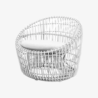 Nordic Nest Cane-line Nest Round armchair Cane-Line Natté white white rattan