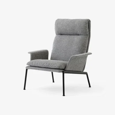 Nordic Nest &Tradition Muno LN17 High back lounge chair Warm black-Hallingdal 0126