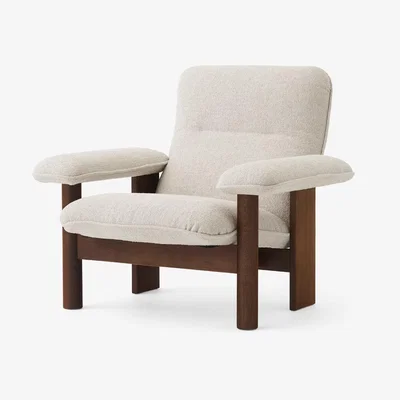 Nordic Nest Audo Copenhagen Brasilia armchair Fabric moss 011 grey dark stained oak legs