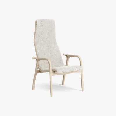 Nordic Nest Swedese Lamino armchair Sheepskin Off white-white pigmented oak